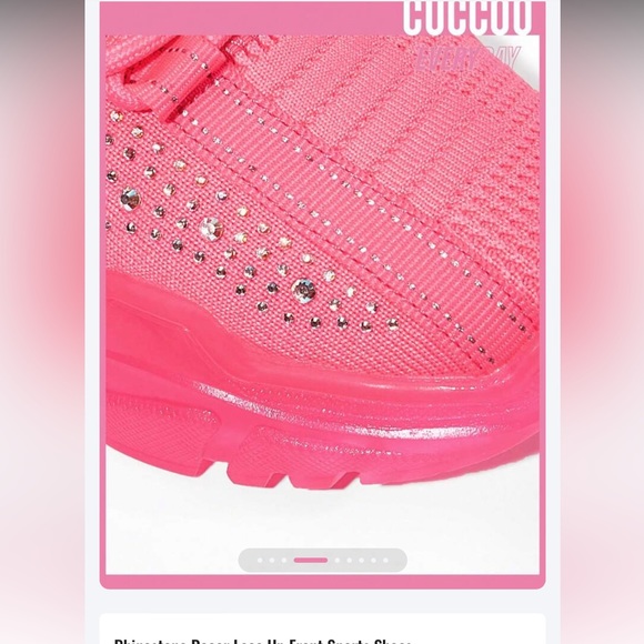 NWOT Pink Rhinestone Running Sneakers - Picture 3 of 9